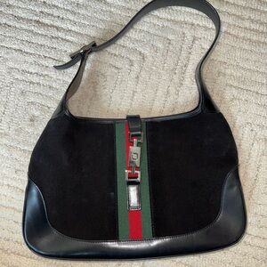 Gucci Small Jackie Suede Web Hobo